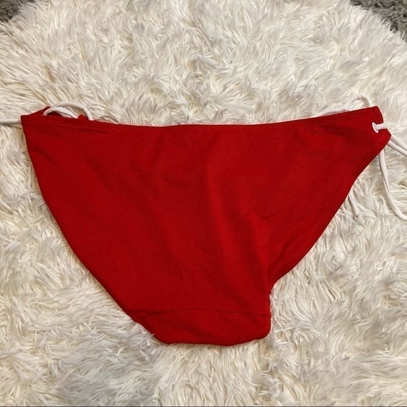 Cacique Red Textured String Bikini Bottom - Picture 4 of 8